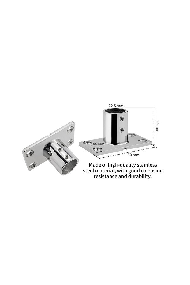 22mm 90° Boat 316 Stainless Steel 22/25/30/32mm Handrail Fittings Stanchion Rectangular Base Tube Pi