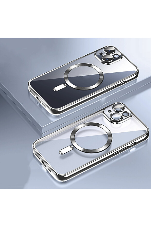 iPhone 16 Pro Max Silver Original Magnet Plating Magnetism Case For Iphone 17 Air 11 12 13 14 15 Plu
