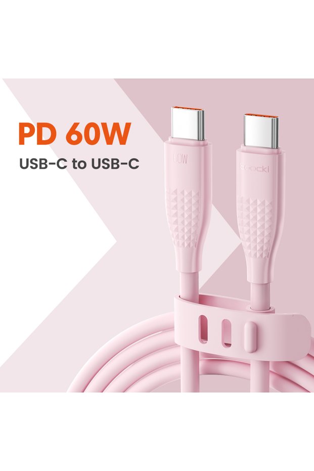 2m 60W C-C Pink 100W USB C To Type C Cable Fast Charging Charger Cable Data Cord For i
