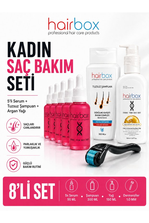 Women's Hair Serum, Hair Serum, Hair Strengthening Serum (5-Pack Serum Shampoo Roller Hair Oil)