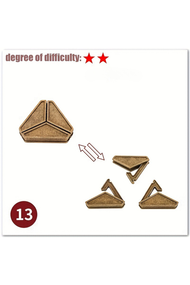13 A classic intellectual metal puzzle toy, a difficult educational game toy for Christmas, Thanksgi