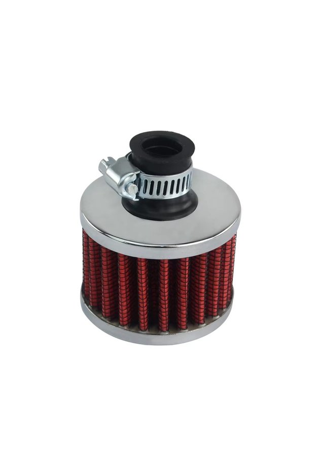 red VR - Universal 12mm Interface Motorcycle Car Air Intake Filters Cone Cold Air Filter System Turb
