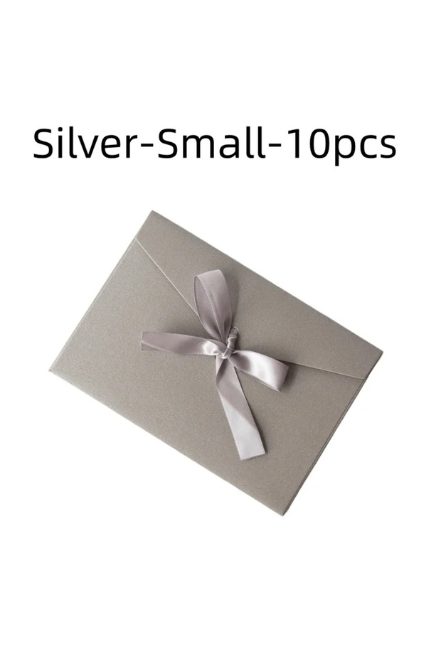 Silver-Small-10pcs 10 Pcs/set Envelope Pearlescent Paper Bow Thicken Ribbon Retro Creative Color Sta