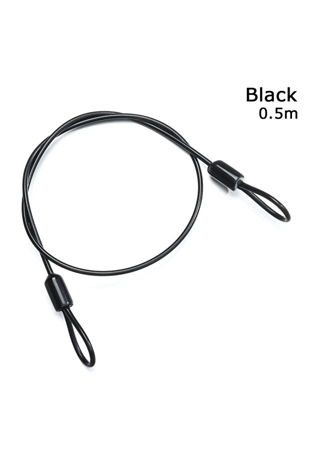 Black-0.5 meters 0.5/1/2M Bicycle Accessories Bicycle Lock Wire Cycling Strong Steel Cable Lock MTB