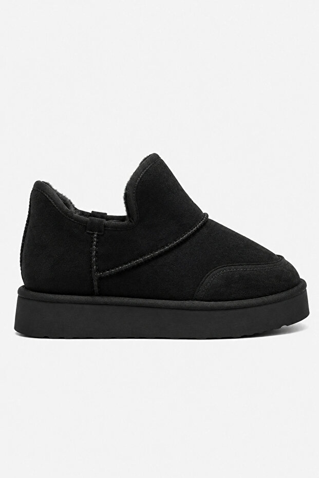 Lusso Thick Sole Winter Women's Boots with Fur Inside - Black