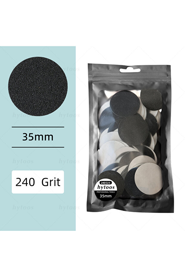 35mm-240 HYTOOS 100pcs/pack Replaceable Sanding Paper Pedicure Sandpaper Nail Bit Accessories Salon