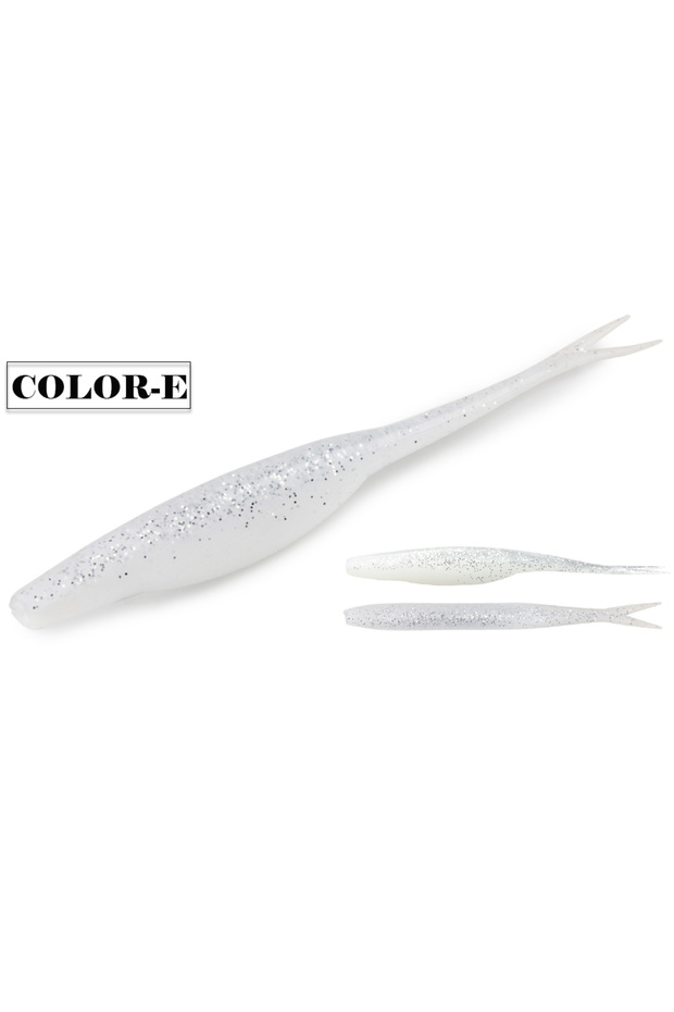 طعم صيد صناعي طافي من مادة TPR ناعمة من Color-E Spinpoler Jerk Shad بطول 4.72 بوصة بذيل مشقوق قليلاً