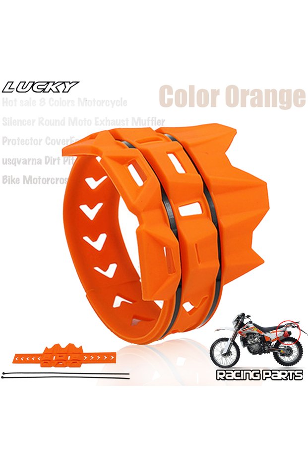 Orange Universal Exhaust Protection Cover Motorcycle Exhaust Muffler Silencer Protector Guard For KT