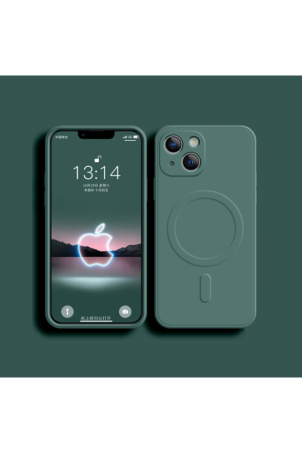 جراب شحن لاسلكي مغناطيسي Magsafe أخضر اللون لهاتف iPhone X، متوافق مع هواتف iPhone 14 و13 و12 و11 و15 وPro Max وMini