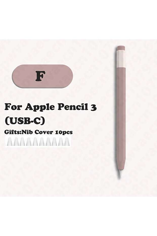 F For Pencil 3 USB-C Case Silicone Protective Retro Cover Pouch 3th Generation Skin For ...