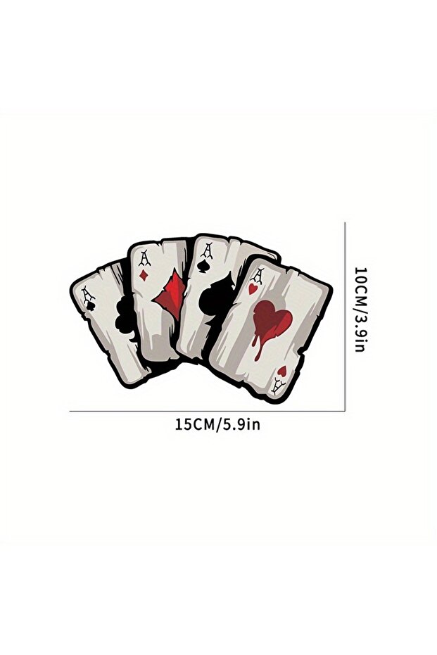 WHITE Poker Spades A Pattern Motorcycle Decals, Motocross Fuel Tank Cafe Racer Body Car Windows Funn