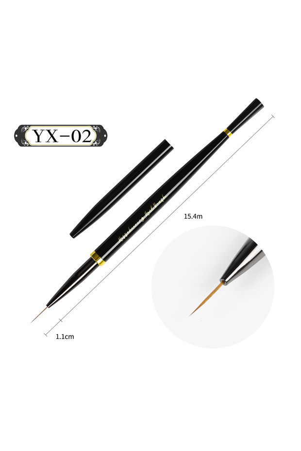 02 Black Nail Art Brush Gel Brush for Manicure Acrylic UV Gel Extension Pen Fish Nail Polish Paintin