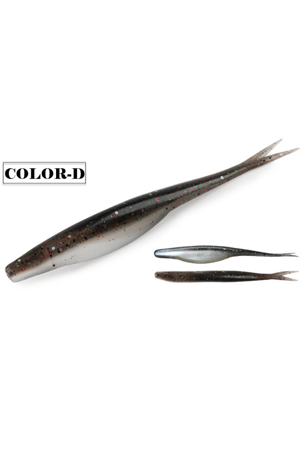 طعم صيد صناعي عائم من مادة TPR طراز Color-D Spinpoler Jerk Shad بطول 4.72 بوصة مع ذيل مشقوق قليلاً