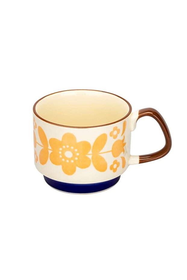 300ml E 300ml Japanese Flower Coffee Mug Set Retro Ceramic Milk Oats Mug Office Water Handgrip Cup K