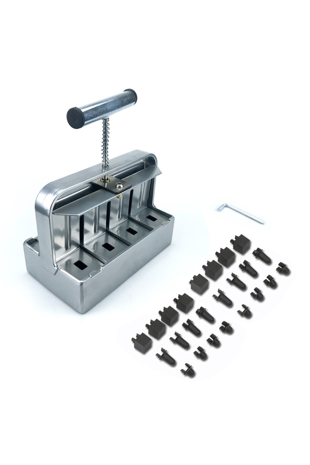 Silver Double-deck Handheld Seedling Soil Block Maker 2 Inch Soils Blocking Tool Used for Seedling G
