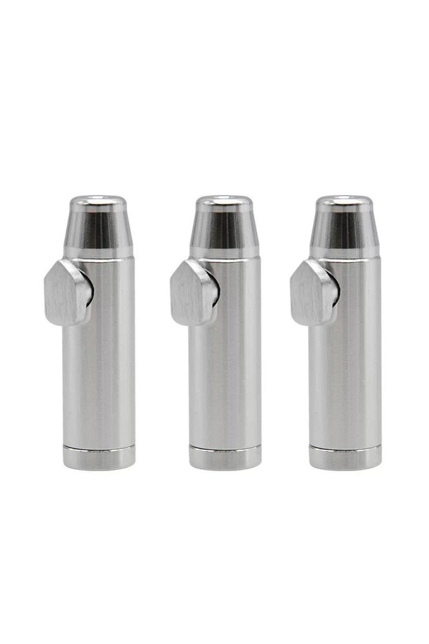 3pcs Silver 3PCS Mini Pepper Shaker Premium Metal SnufBullet Spice Dispenser Sweetener Portable Trav