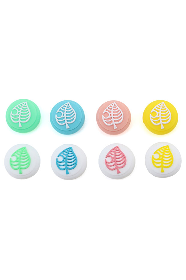 ABCDEFGH each 1pc Animal Crossing Blue Leaf Thumb Stick Grip Cap Joystick Cover For Nintend Switch L