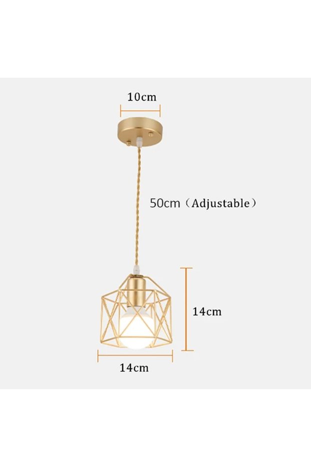 Gold Pendant Lights E27 Hanging Lamp Iron Body Indoor Lighting Lustre Aisle Bedroom Vintage Loft Met