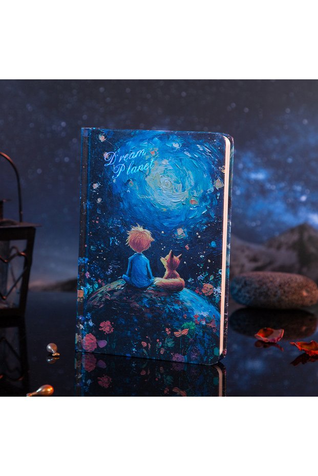 12.8x18.8cm B A5 Hardcover Notebook,Oil Painting Hardcover Illustrations,Full-Color Handbook,128 She