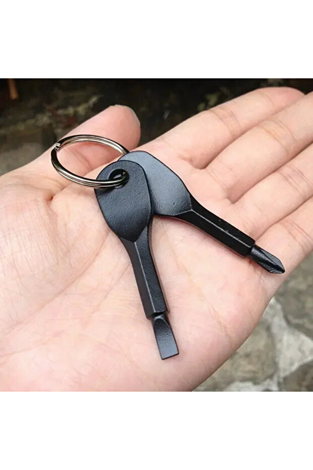 balck Pocket Maintenance Tool Multifunctional Portable Keychain Precision Cast Steel Micro Flat Head