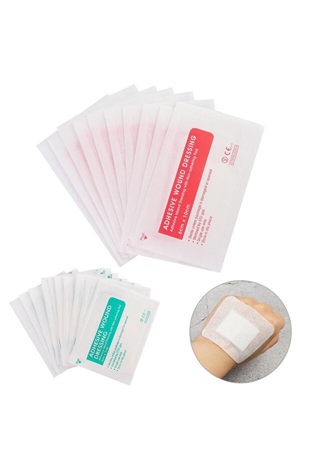 10pcs-6x10cm 10Pcs 6x7cm 6x10cm Breathable Non-woven Self-adhesive Wound Dressing Band Aid Bandage L
