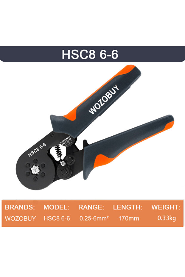 أداة HSC8 6-6 لتقشير الأسلاك وتجعيدها ذاتية الضبط، حلقة تثبيت سداسية ذاتية الضبط