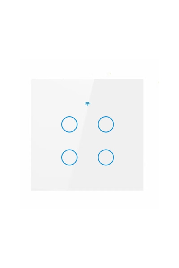4 gang-White Smart Switches EU Neutral Wire/No Neutral Wire Require 1/2/3/4 Gang Light WiFi Touch Sw