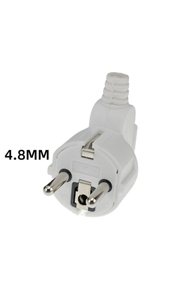 1PCS White 4.8MM EU Plug Adapter Replacement 16A Male France Korea Germany Plug AC Outlets Rewireabl