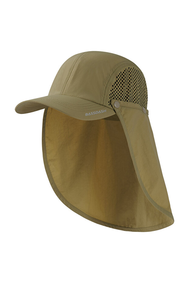 Khak Unfoldable Brim BASSDASH UPF 50+ Foldable Fishing Hat Baseball Cap with Removable Neck Flap Por