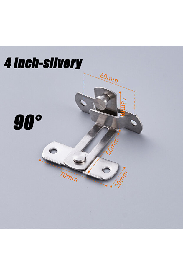 1PC 4inch-Silvery 90 Sliding Barn Door Latch Sliding Right Angle Door Latch Door Bolt Wine Cooler Cl