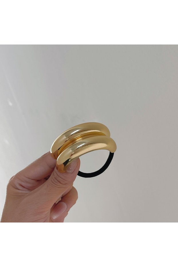 03 Metal Large Fashion Hammered Arch Pony Rhodium Hairband Ponytail Hair Pin Headwear Vintage Jewely
