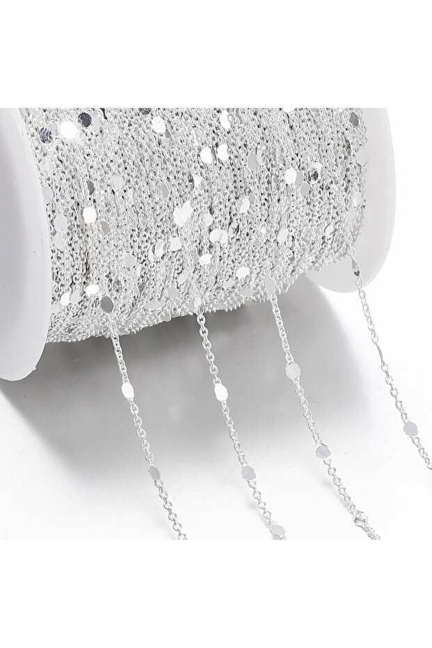 1.8mm x 2Meter Silver No Fade 2Meters Sequins Chain Necklace Gold Silver Chain Metal Copper Cable Ch