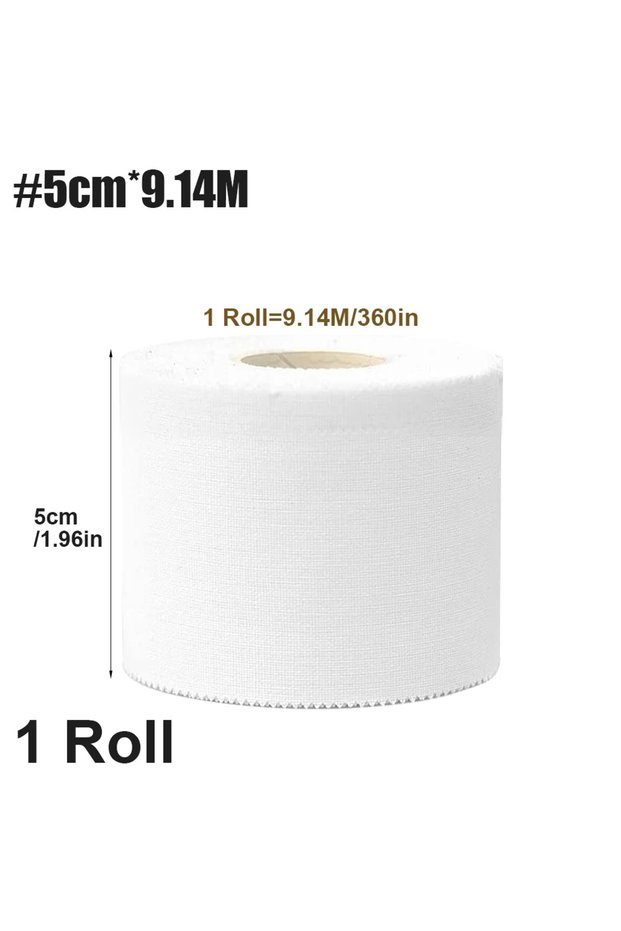 5cm 9.14m 1 Roll White Self-Adhesive Kinesiology Tape Skin Friendly Elastic Sports Bandages for Boxi