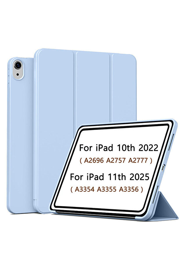 غطاء أزرق ثلجي لجهاز iPad (A16) الجيل الحادي عشر مقاس 11 بوصة 2025، وغطاء لجهاز iPad الجيل العاشر مقاس 10.9 بوصة 2022.