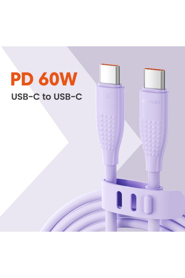2m 60W C-C Purple 100W USB C To Type C Cable Fast Charging Charger Cable Data Cord For