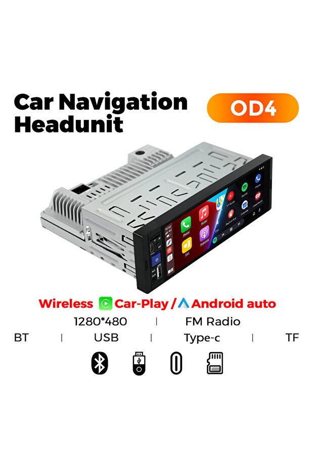 OD4 2G 32G Navifly 2G+32G Universal 1 Din Android 6.86 Inch HD Touch Screen Wireless CarPlay Auto Ca