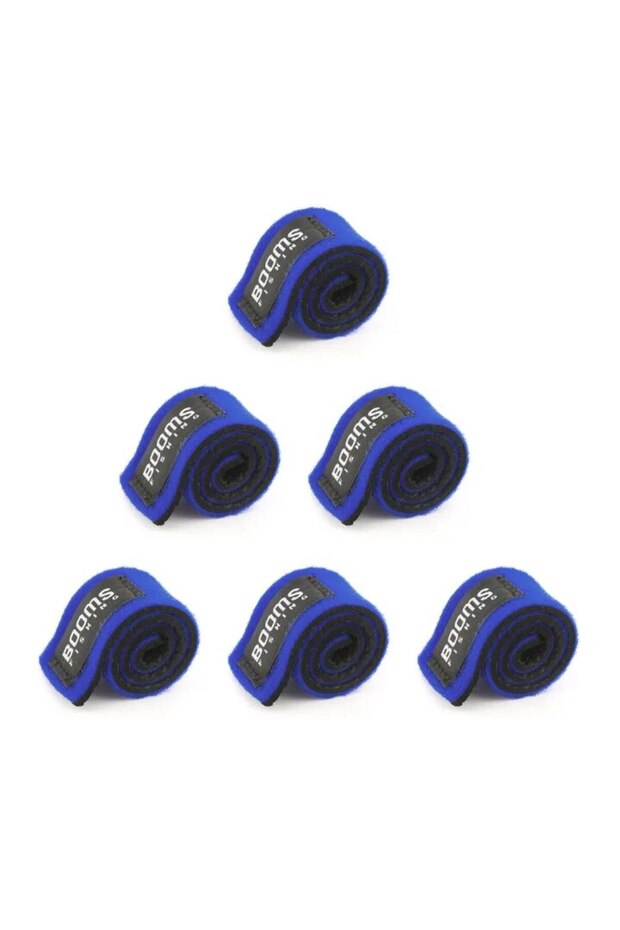 Blue 6pcs Booms Fishing RS3 Lure Fishing Rod Holder Belt Strap With Rod Tie Suspenders Wrap Fishing