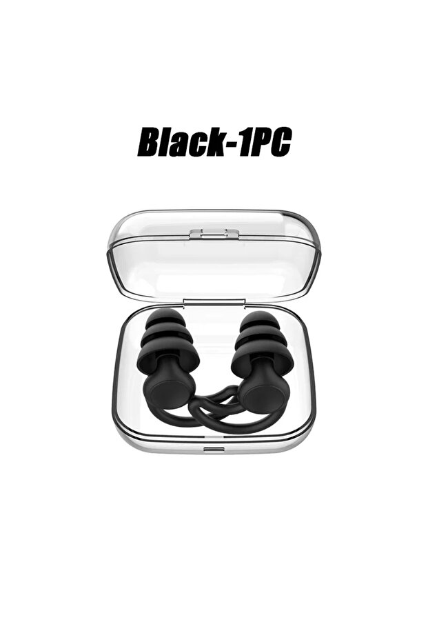 Black-1Pairs 3 Layers Sleeping Earplugs Sound Reduction Plug Ear Hearing Protection Silicone Anti-No