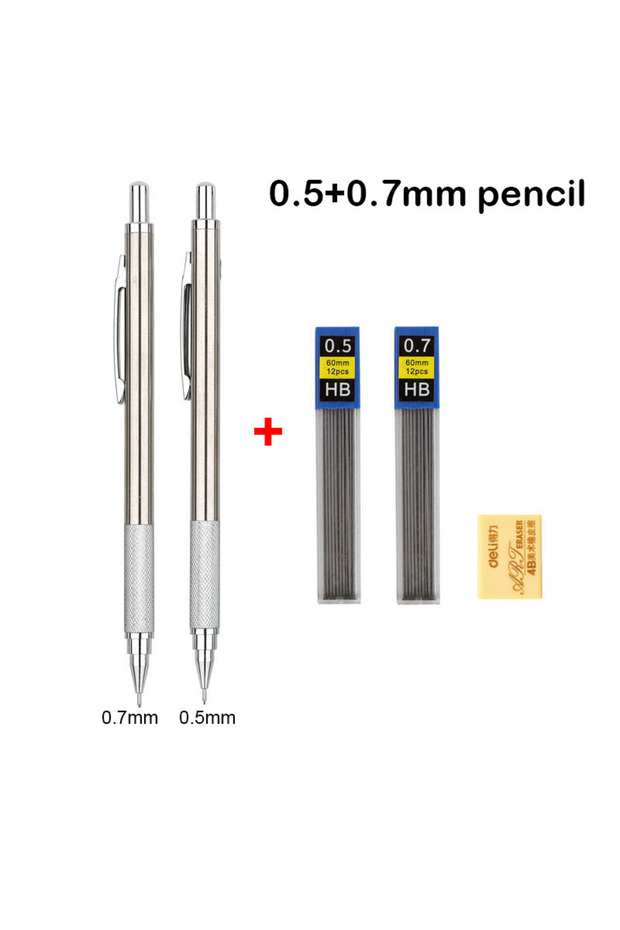 0.5mm 0.7mm Pencil Mechanical Pencil Set 0.3 0.5 0.7 0.9 1.3 2.0mm Full Metal Art Drawing Painting A