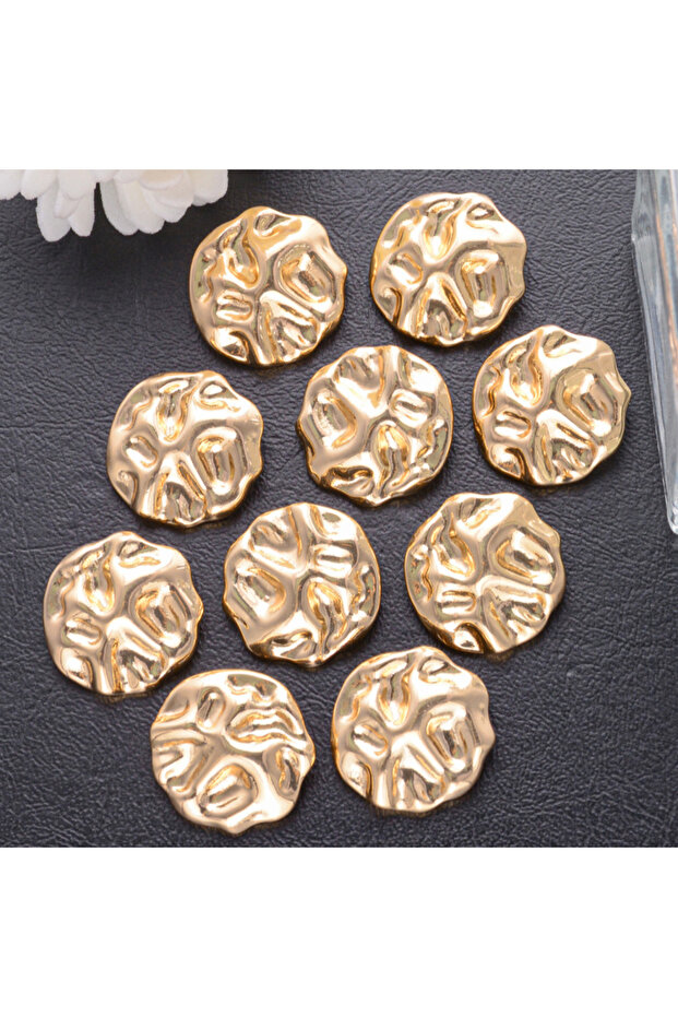 25MM-6Pcs 2 6Pcs 15/19/23/25MM Beautiful Gold Color Shank Buttons Zinc Alloy Irregular Shape Buttons