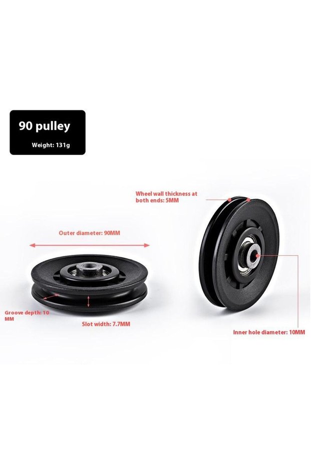 90mm 1pcs 50-160MM Pulley Wheel Cable Fitness Bearing Universal Gym Bearing Pulley Nylon Bearing Fit