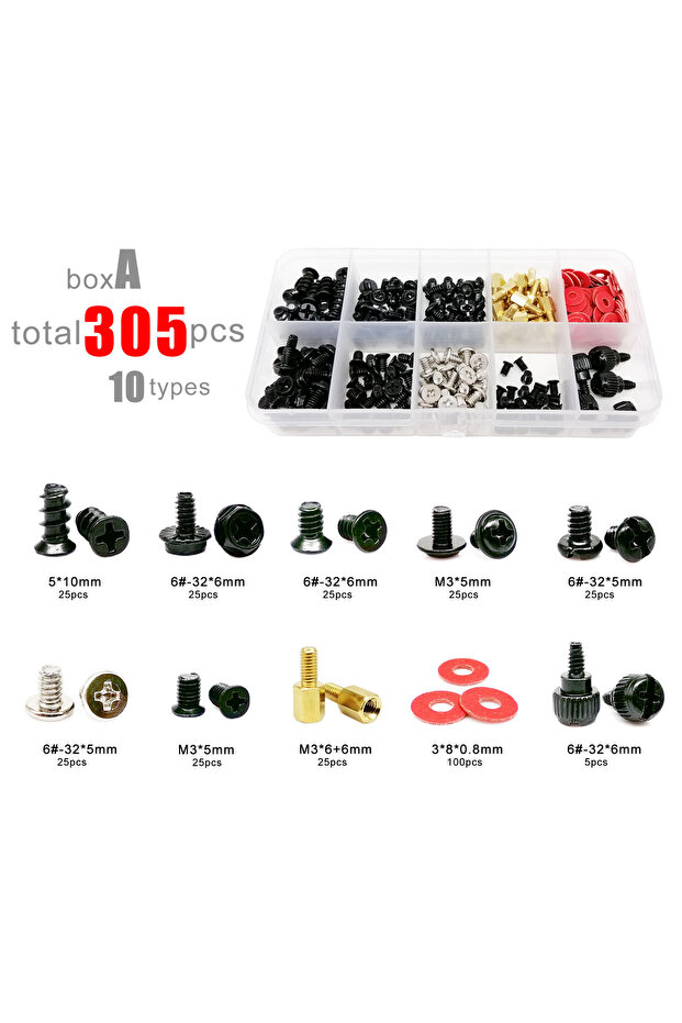 مجموعة مكونة من 305 قطعة 305/780 قطعة من علبة الكمبيوتر ومحرك القرص الصلب ومروحة اللوحة الأم ومصدر الطاقة ومجموعة الخادم