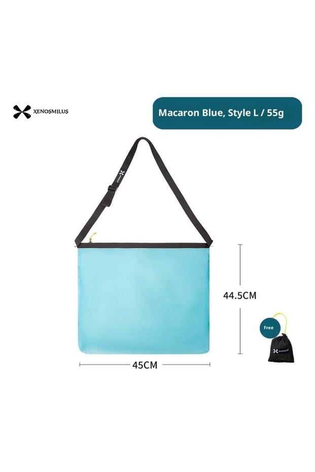 light blue L Ultra-Light Foldable Crossbody Bag Waterproof Sports Travel Commuting Casual Zipper Sho
