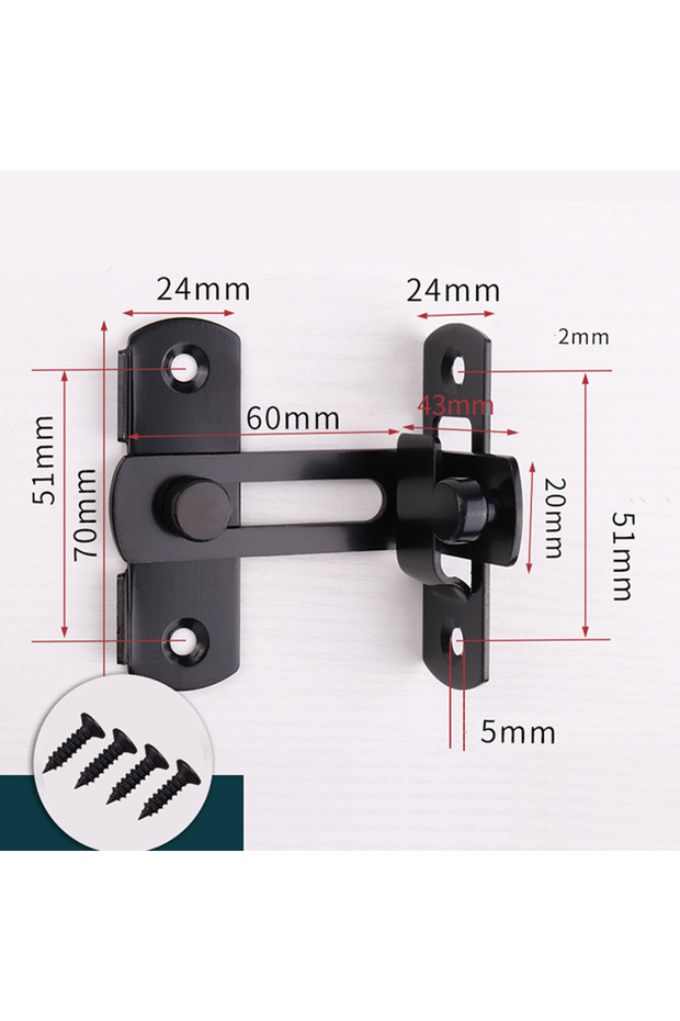 A10 Door Lock Guard Latch Bolt 90 180 Degree Stainless Steel Toggle Latch Sliding barn Door Lock Bla