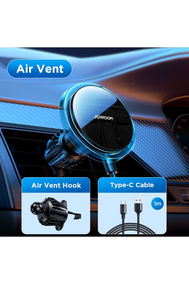 Blue Light Joyroom Magnetic Car Phone Holder Colorful Wireless Charger For iPhone 15 14 13 12 Pro Ma
