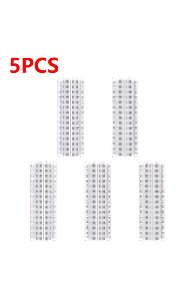 5 قطع لوحة تجارب 830 نقطة بدون لحام PCB MB-102 MB102 للاختبار والتطوير 200 منفذ DIY
