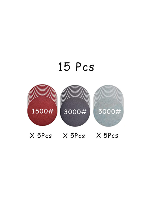 15Pcs 1500-5000 15-65 Pcs Car Headlight Repair Restoration Kit 3 Inch 75mm Sanding Plate Waxing Spon