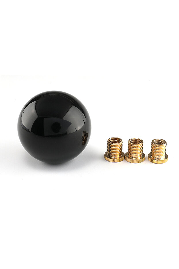black Round Gear Knob Short Shifter Knob For Universal Car Acrylic Shift Knob Black Silver SK-1006