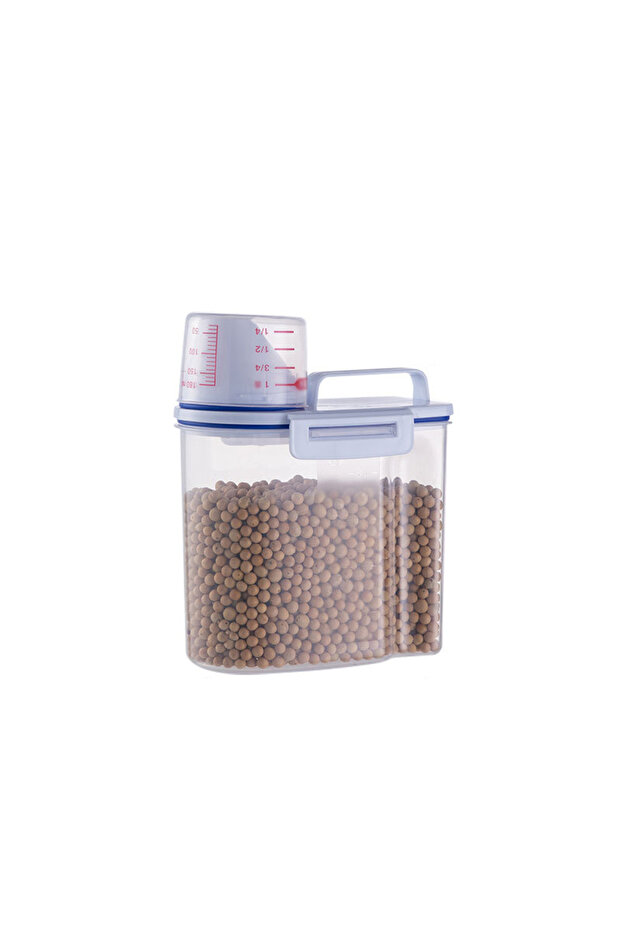 1.5KG white Premium Pet Food Storage Container with Airtight Seal - Durable, Large Capacity, Easy Cl