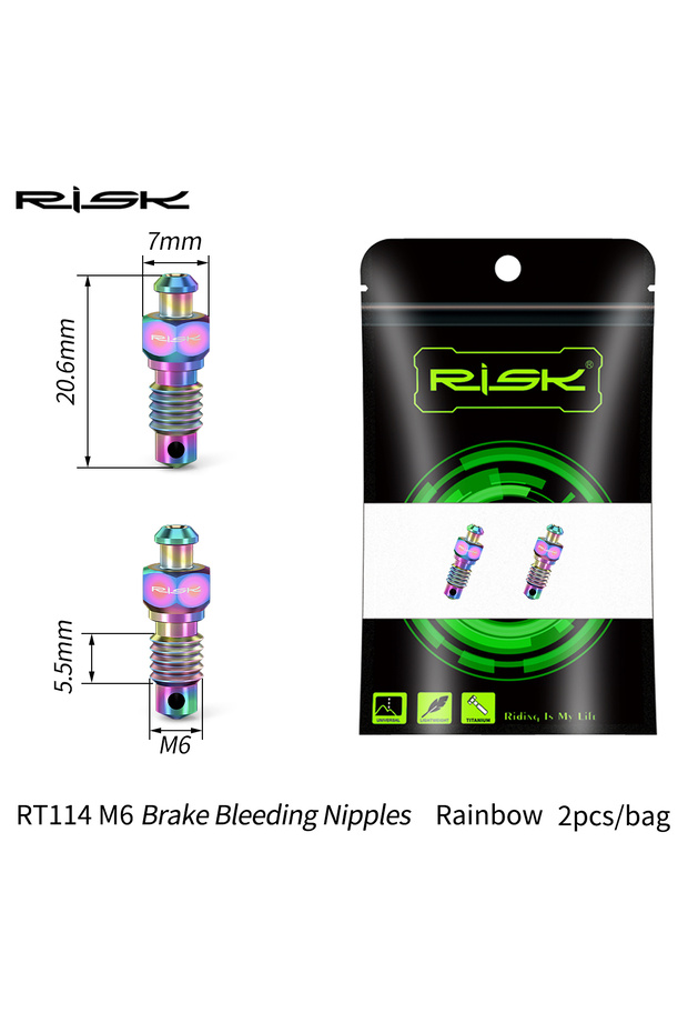 RT114 CL 2pcs Titanium Bike Oil Disc Brake Bolts Kit,Brake Plug,Retainer Pin,Bleed Nipple,Compressi